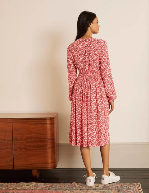 Susannah Smocked Dress - Cherry Red, Berry Branch Susannah Smocked Dress - Cherry Red, Berry Branch