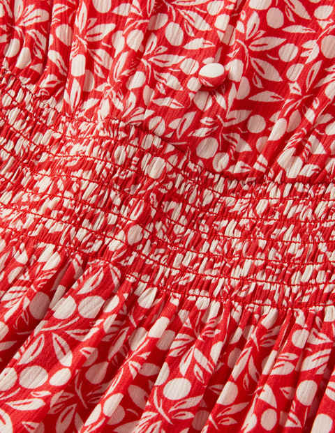 Susannah Smocked Dress - Cherry Red, Berry Branch Susannah Smocked Dress - Cherry Red, Berry Branch