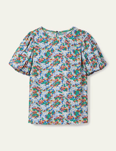 Hazel Puff Sleeve Top - Hazy Blue, Ditsy Field Hazel Puff Sleeve Top - Hazy Blue, Ditsy Field