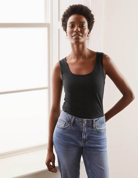 Double Layer Front Vest - Black Double Layer Front Vest - Black