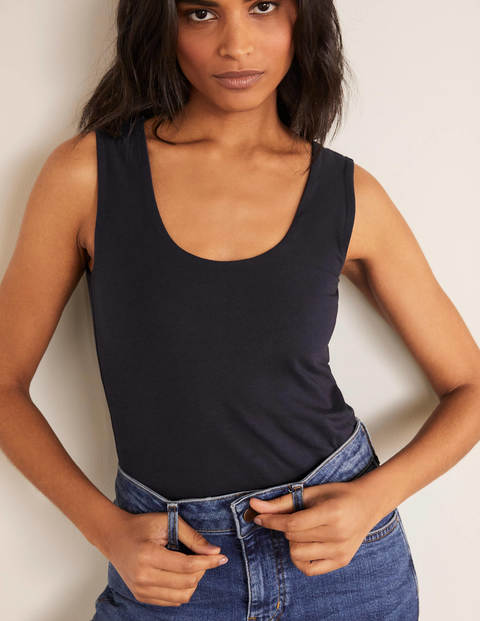 Doppellagiges Trägershirt - Navy Doppellagiges Trägershirt - Navy