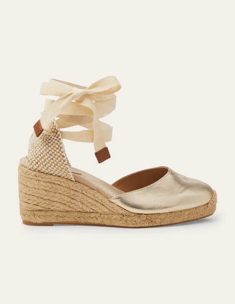 Cassie Espadrille Wedges - Pale Gold Metallic Cassie Espadrille Wedges - Pale Gold Metallic