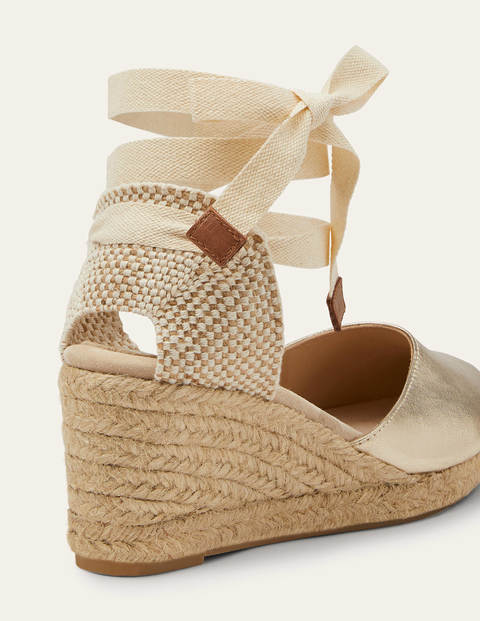 Cassie Espadrille Wedges - Pale Gold Metallic Cassie Espadrille Wedges - Pale Gold Metallic