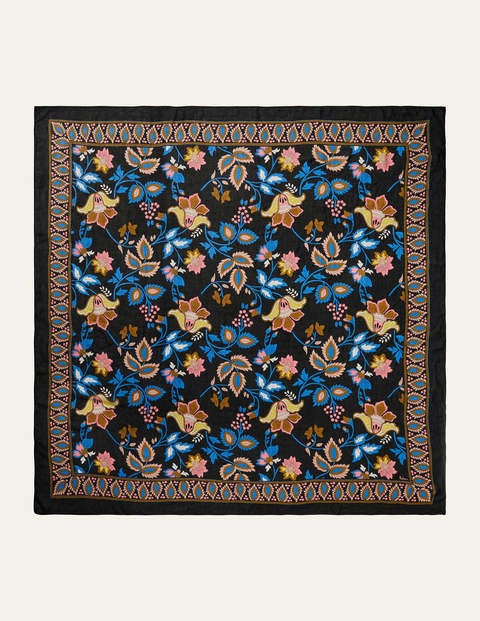Print Scarf - Black, Summer Chintz Print Scarf - Black, Summer Chintz