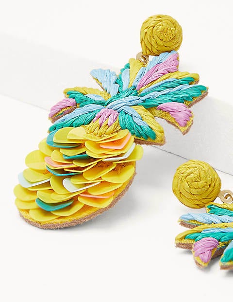 Beaded Earrings - Pineapple Beaded Earrings - Pineapple