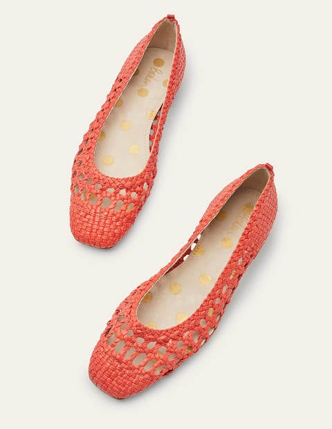 Olive Ballerinas - Red Woven Olive Ballerinas - Red Woven