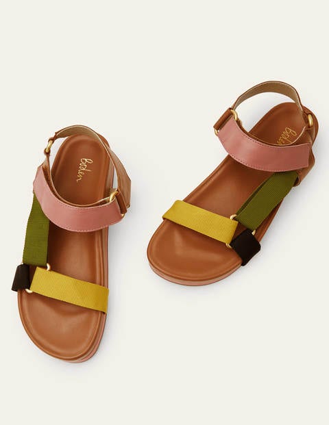 Philomina Sandals - Tan Colourblock Philomina Sandals - Tan Colourblock