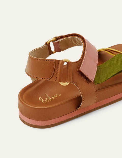 Philomina Sandals - Tan Colourblock Philomina Sandals - Tan Colourblock