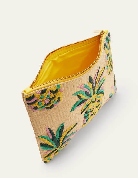 Embroidered Raffia Keepsake - Natural Pineapple Embroidered Raffia Keepsake - Natural Pineapple