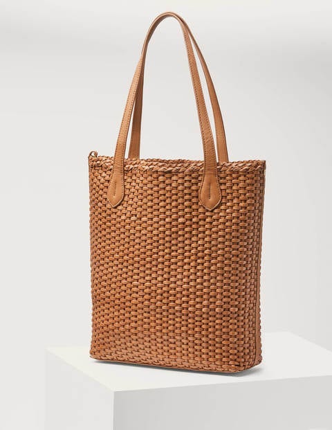Sac cabas Cleo en cuir tressé - Fauve Sac cabas Cleo en cuir tressé - Fauve