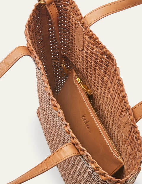 Sac cabas Cleo en cuir tressé - Fauve Sac cabas Cleo en cuir tressé - Fauve