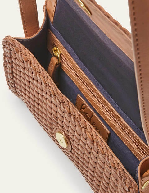 Cleo Woven Leather Crossbody - Tan Cleo Woven Leather Crossbody - Tan