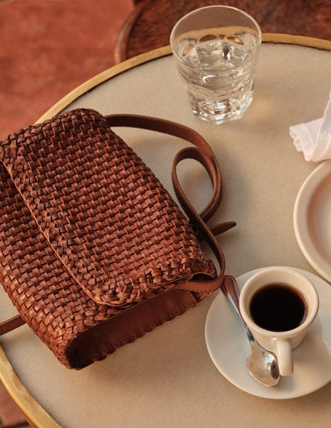 Cleo Woven Leather Crossbody - Tan Cleo Woven Leather Crossbody - Tan