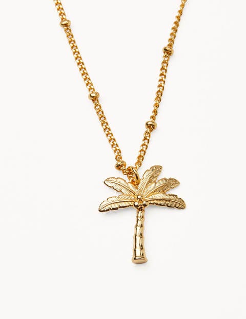 Tropical Charm Necklace - Gold Metallic Palm Tree Tropical Charm Necklace - Gold Metallic Palm Tree