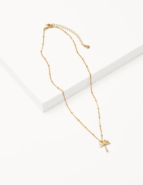 Tropical Charm Necklace - Gold Metallic Palm Tree Tropical Charm Necklace - Gold Metallic Palm Tree