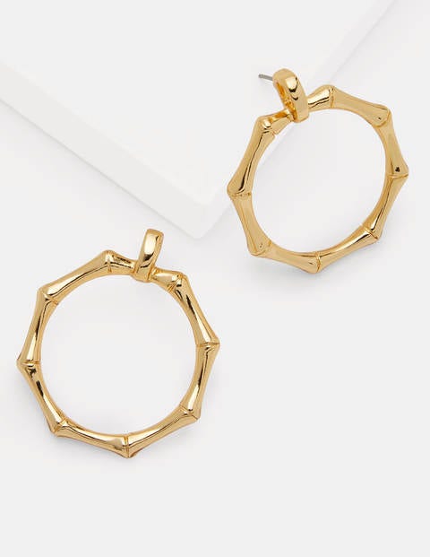 Bamboo Ring Earrings - Pale Gold Bamboo Ring Earrings - Pale Gold