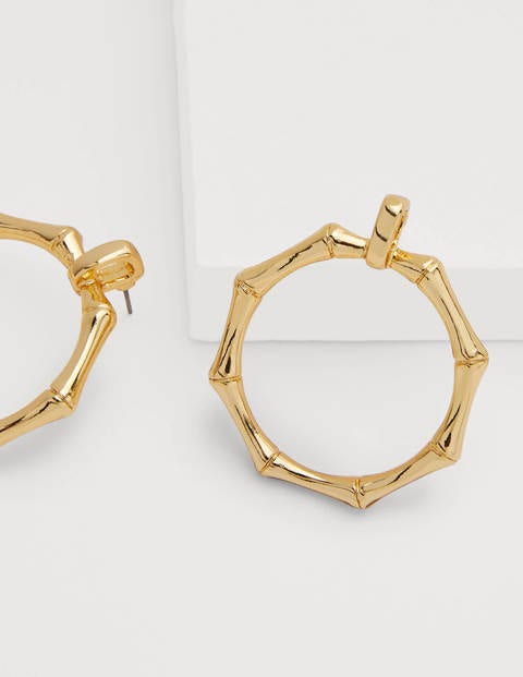 Bamboo Ring Earrings - Pale Gold Bamboo Ring Earrings - Pale Gold