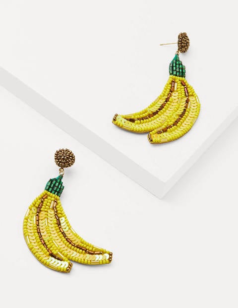 Embellished Earrings - Banana Yellow Embellished Earrings - Banana Yellow