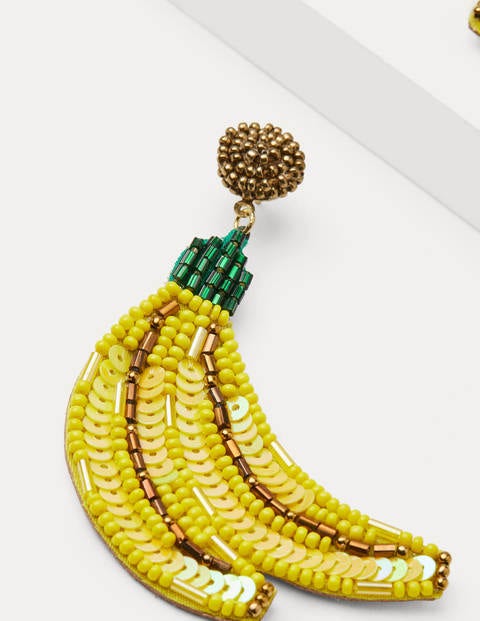 Embellished Earrings - Banana Yellow Embellished Earrings - Banana Yellow