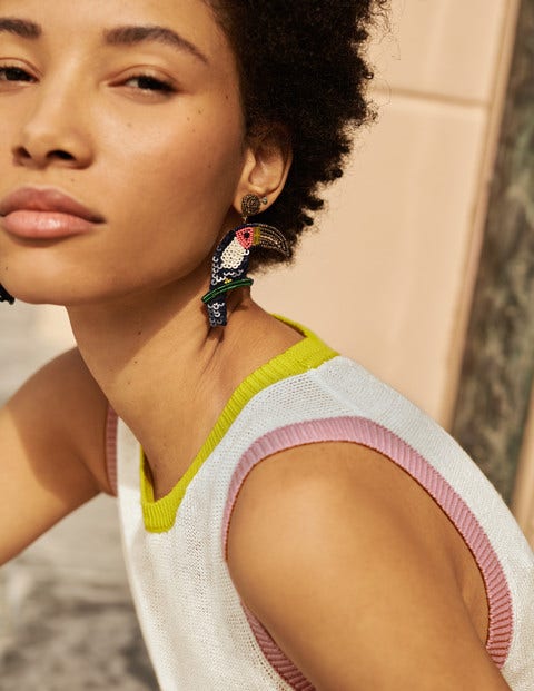 Embellished Earrings - Toucan Multi Embellished Earrings - Toucan Multi