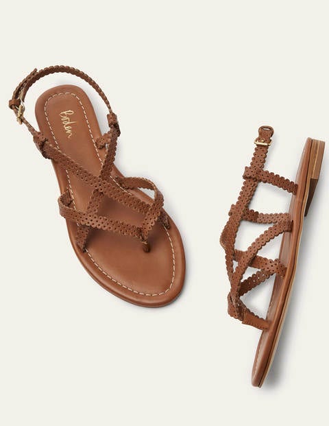 tan strappy flats
