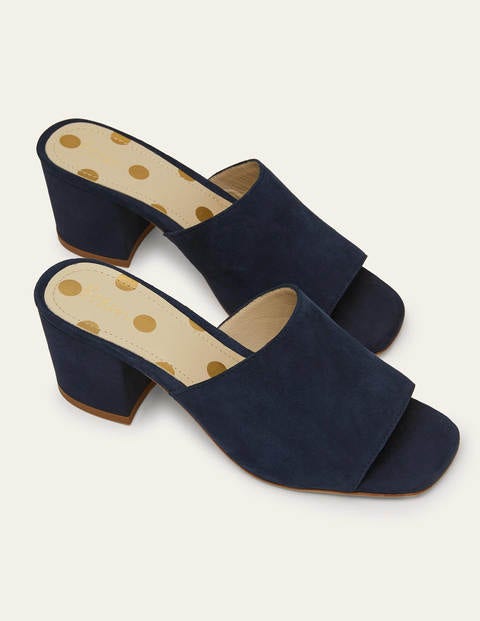 Elsie Heeled Mules - Navy Elsie Heeled Mules - Navy