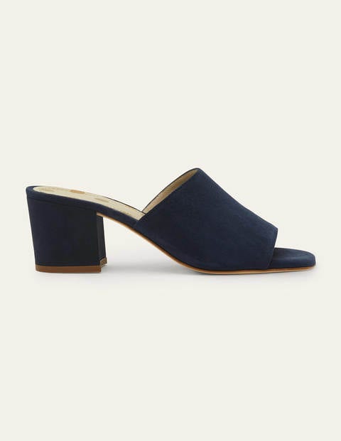 Elsie Heeled Mules - Navy Elsie Heeled Mules - Navy