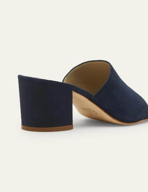 Elsie Heeled Mules - Navy Elsie Heeled Mules - Navy