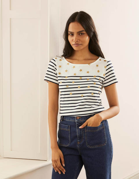 Short Sleeve Breton - Star Scatter Placement Short Sleeve Breton - Star Scatter Placement