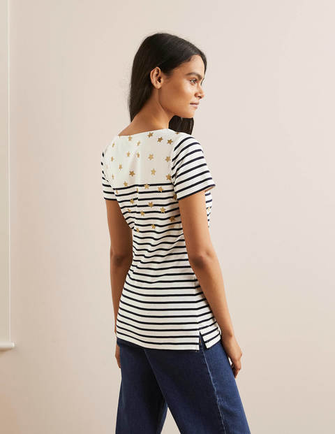 Short Sleeve Breton - Star Scatter Placement Short Sleeve Breton - Star Scatter Placement