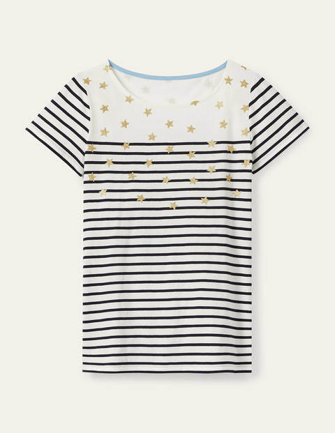 Short Sleeve Breton - Star Scatter Placement Short Sleeve Breton - Star Scatter Placement