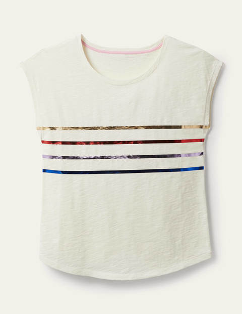 Robyn Jersey Tee - Rainbow Foil Stripe Robyn Jersey Tee - Rainbow Foil Stripe