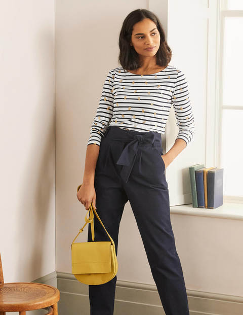 Long Sleeve Breton - Ivory/ Navy, Foil Lemons Long Sleeve Breton - Ivory/ Navy, Foil Lemons