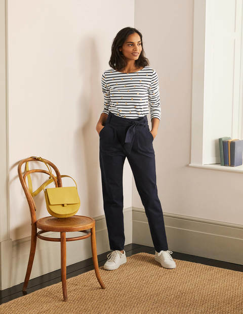 Long Sleeve Breton - Ivory/ Navy, Foil Lemons Long Sleeve Breton - Ivory/ Navy, Foil Lemons