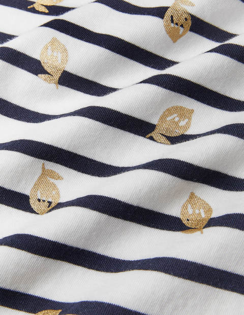 Long Sleeve Breton - Ivory/ Navy, Foil Lemons Long Sleeve Breton - Ivory/ Navy, Foil Lemons