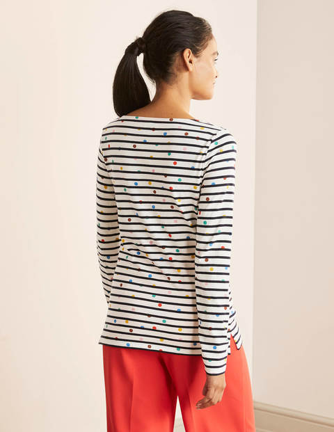 Marinière manches longues - Ivory and Navy Rainbow Spot Marinière manches longues - Ivory and Navy Rainbow Spot