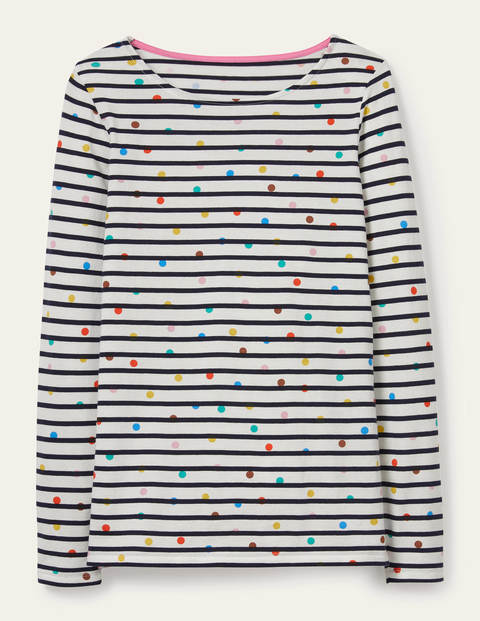 Marinière manches longues - Ivory and Navy Rainbow Spot Marinière manches longues - Ivory and Navy Rainbow Spot