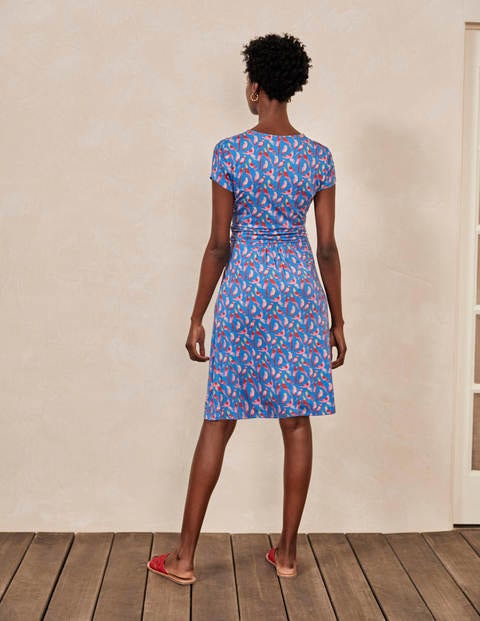 Lola Jersey Dress - Moroccan Blue, Parakeets Lola Jersey Dress - Moroccan Blue, Parakeets