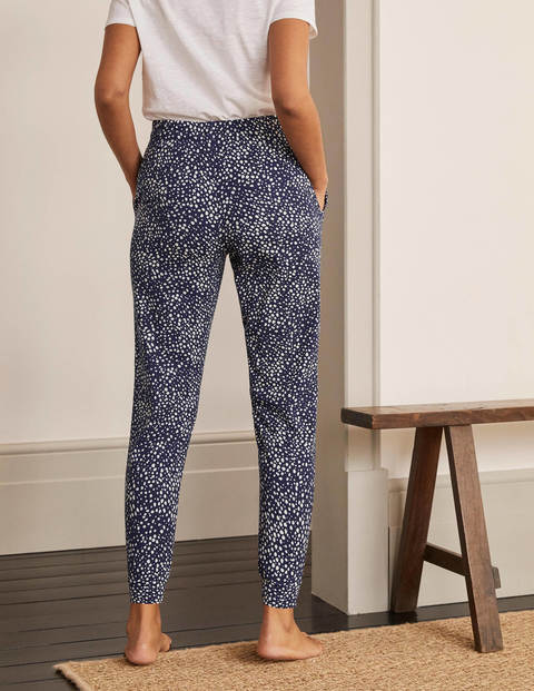 Cuffed Jersey Joggers - French Navy, Abstract Spot Cuffed Jersey Joggers - French Navy, Abstract Spot