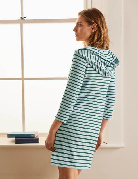 Imelda Hooded Jersey Tunic - Surf/ Palm Leaf Imelda Hooded Jersey Tunic - Surf/ Palm Leaf