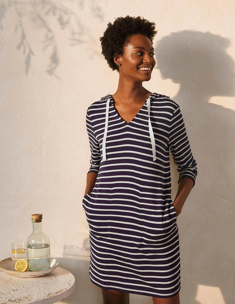 Imelda Jerseytunika mit Kapuze - Navy/Naturweiß Imelda Jerseytunika mit Kapuze - Navy/Naturweiß