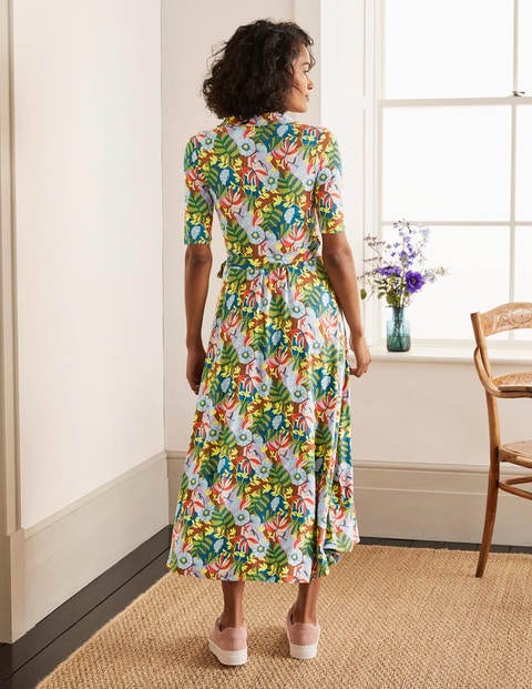 Lavinia Jersey Wrap Dress - Red Oak, Safari Palm Lavinia Jersey Wrap Dress - Red Oak, Safari Palm