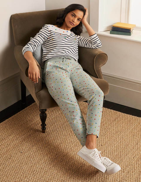 Ava Jersey Joggers - Grey Marl, Multi Spot Ava Jersey Joggers - Grey Marl, Multi Spot