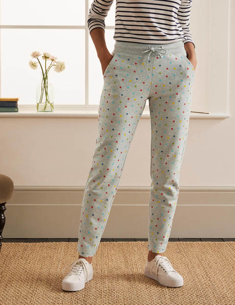 Ava Jersey Joggers - Grey Marl, Multi Spot Ava Jersey Joggers - Grey Marl, Multi Spot
