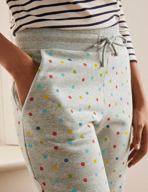Ava Jersey Joggers - Grey Marl, Multi Spot Ava Jersey Joggers - Grey Marl, Multi Spot