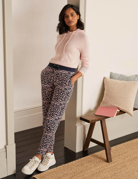 Ava Jersey Joggers - Navy, Floral Cascade Ava Jersey Joggers - Navy, Floral Cascade