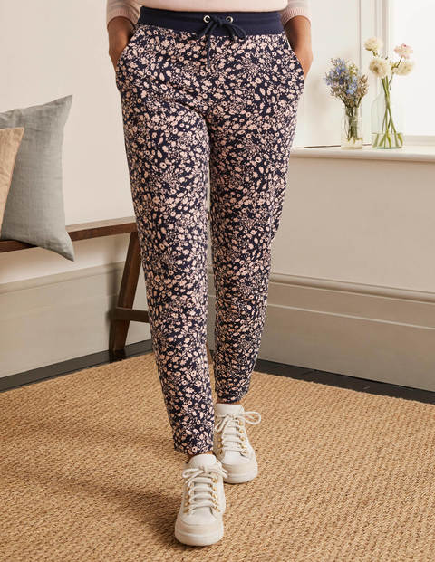 Ava Jersey Joggers - Navy, Floral Cascade Ava Jersey Joggers - Navy, Floral Cascade