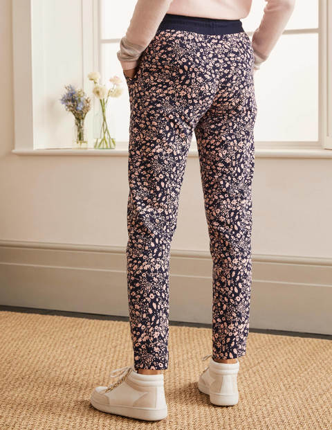 Ava Jersey Joggers - Navy, Floral Cascade Ava Jersey Joggers - Navy, Floral Cascade