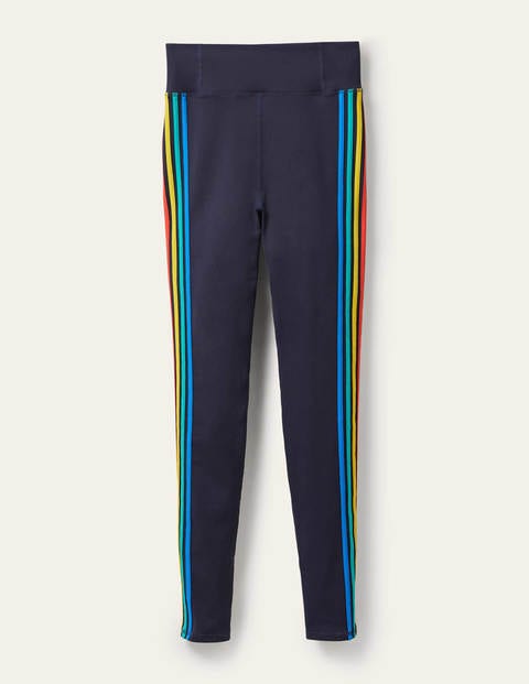 Jessica Active Leggings - Navy, Multi Side Stripe Jessica Active Leggings - Navy, Multi Side Stripe
