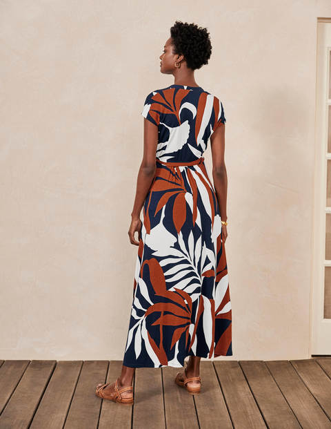 Eleanor Jersey Midi Dress - Navy, Tropical Flora Eleanor Jersey Midi Dress - Navy, Tropical Flora